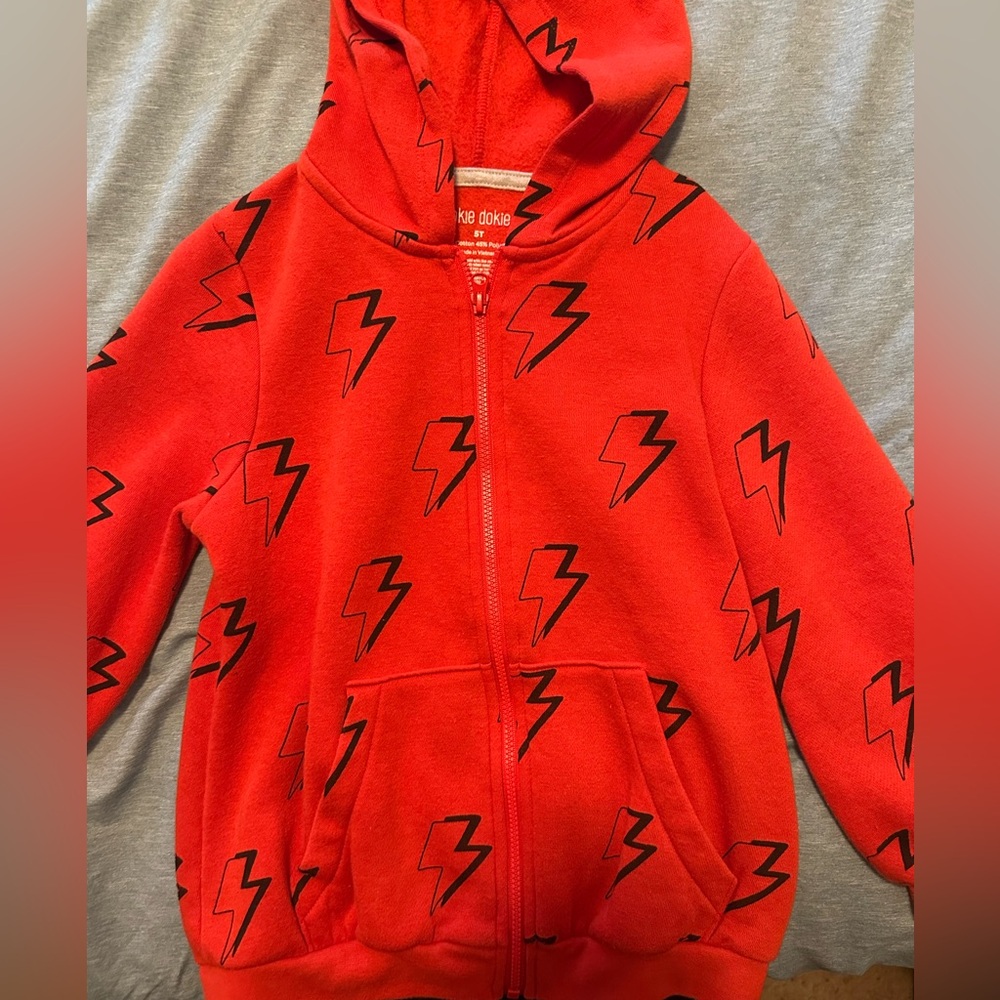 Red Lightning Bolt Kids Hoodie